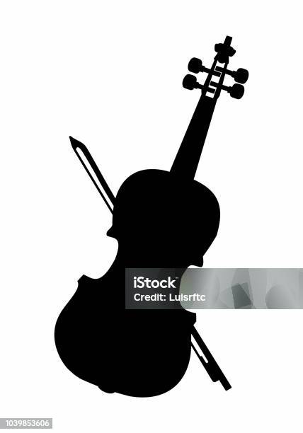 Violin Dark Silhouette Stock Illustration - Download Image Now - Acoustic Music, Arts Culture and Entertainment, Black Color