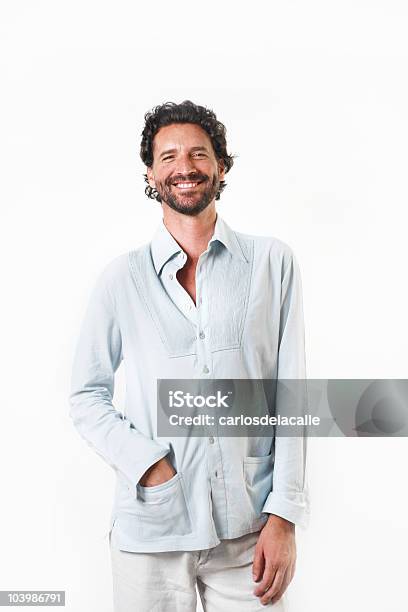 Happy Man Stock Photo - Download Image Now - Adult, Beard, Casual Clothing