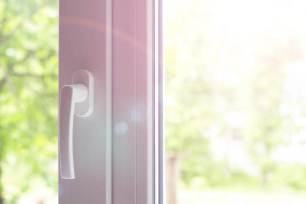 istock Window with a mosquito net. Plastic window with  the sunlight, background. 1039871972