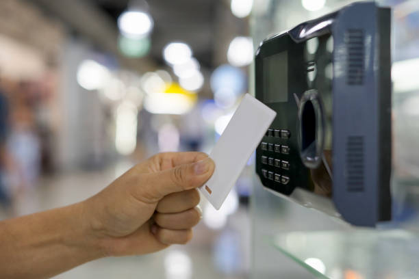 istock Finger print and key card scan for enter security system. 1039876798