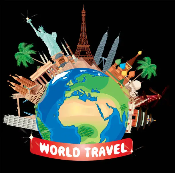 Vector illustration of WORLD TRAVEL