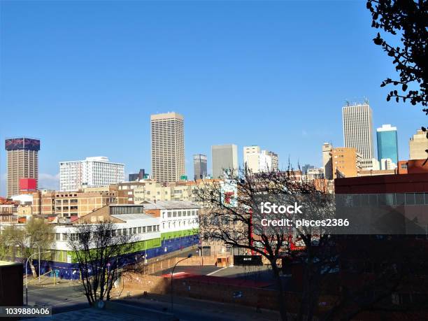 The Skyline Of Johannesburg Near Maboneng Precinct Stock Photo - Download Image Now - Johannesburg, House, Downtown District