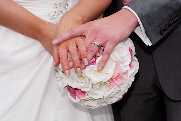 istock Bridal Couple Holding Hands 103988603