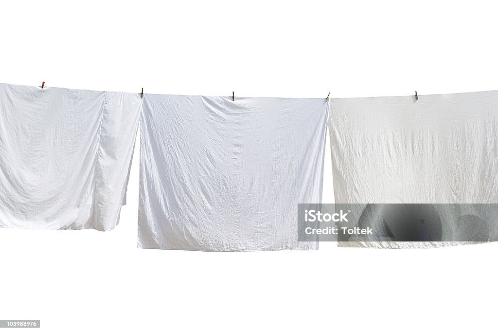 White sheet. White laundry. Element of design. Sheet - Bedding Stock Photo