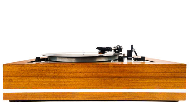 istock Vintage turntable vinyl record player isolated on white 1039902206