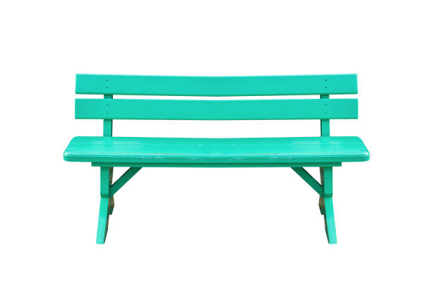 istock green wood bench isolated on white background with clipping path. 1039917024