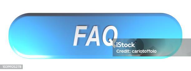 Blue Rounded Rectangle Push Button Faq 3d Rendering Stock Photo ...