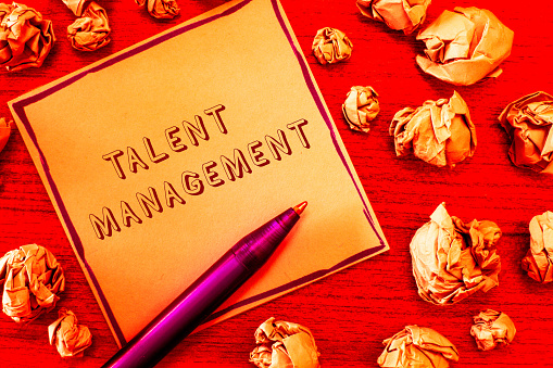 Text sign showing Talent Management. Conceptual photo Acquiring hiring and retaining talented employees.