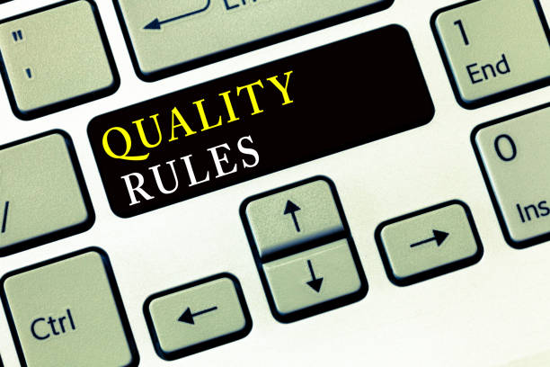 istock Writing note showing Regulations Rules. Business photo showcasing Standard Statement Procedure govern to control a conduct 1039930454