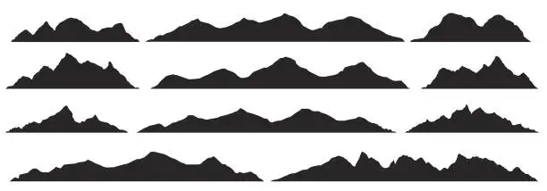 Vector illustration of Mountains silhouettes. Vector.