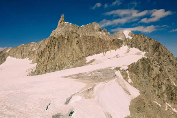 Photo of Panorama of Mont Blanc Massif, the highest and popular mountain in Europe northwestern Italy.