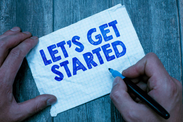 istock Text sign showing Let s is Get Started. Conceptual photo To begin doing or working on something Bring it ON 1039939490