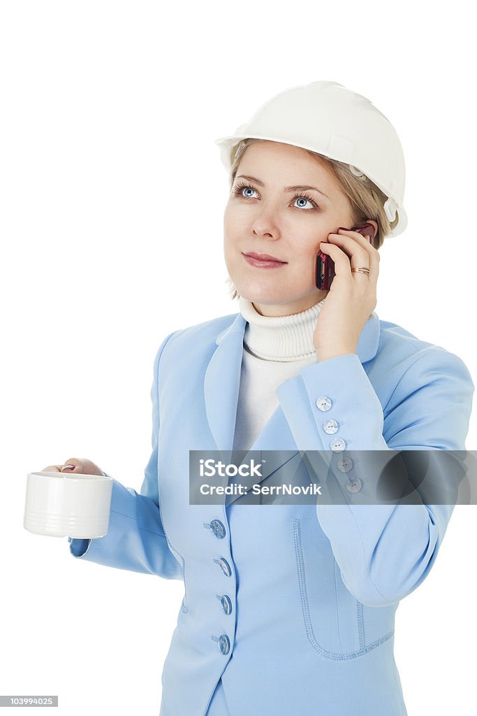 Arquiteto mulher chamando por telefone - Foto de stock de 30-34 Anos royalty-free