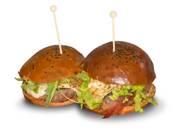 istock Fresh tasty burger isolated on white background 1039942330