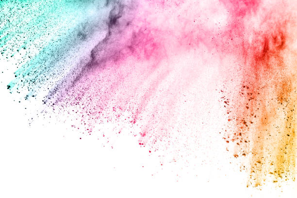 istock abstract powder splatted background. Colorful powder explosion on white background. Colored cloud. Colorful dust explode. Paint Holi. 1039951212