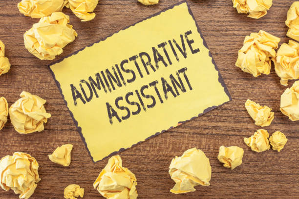 istock Text sign showing Administrative Assistant. Conceptual photo Administration Support Specialist Clerical Tasks 1039956056