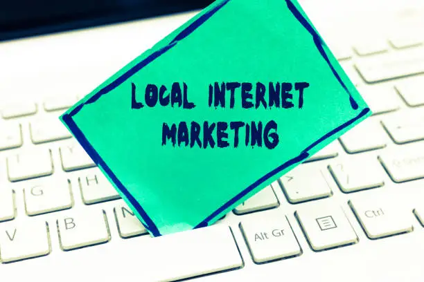 Photo of Word writing text Local Internet Marketing. Business concept for use Search Engines for Reviews and Business List