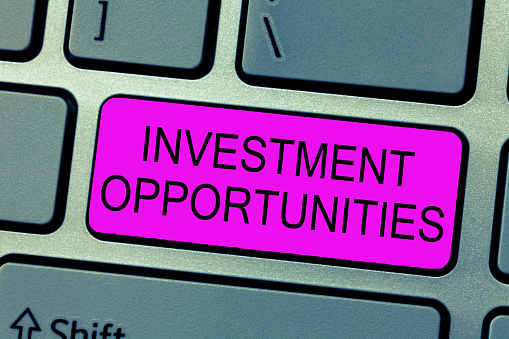 Text sign showing Investment Opportunities. Conceptual photo a Purchase that has a chance to Gain Value.