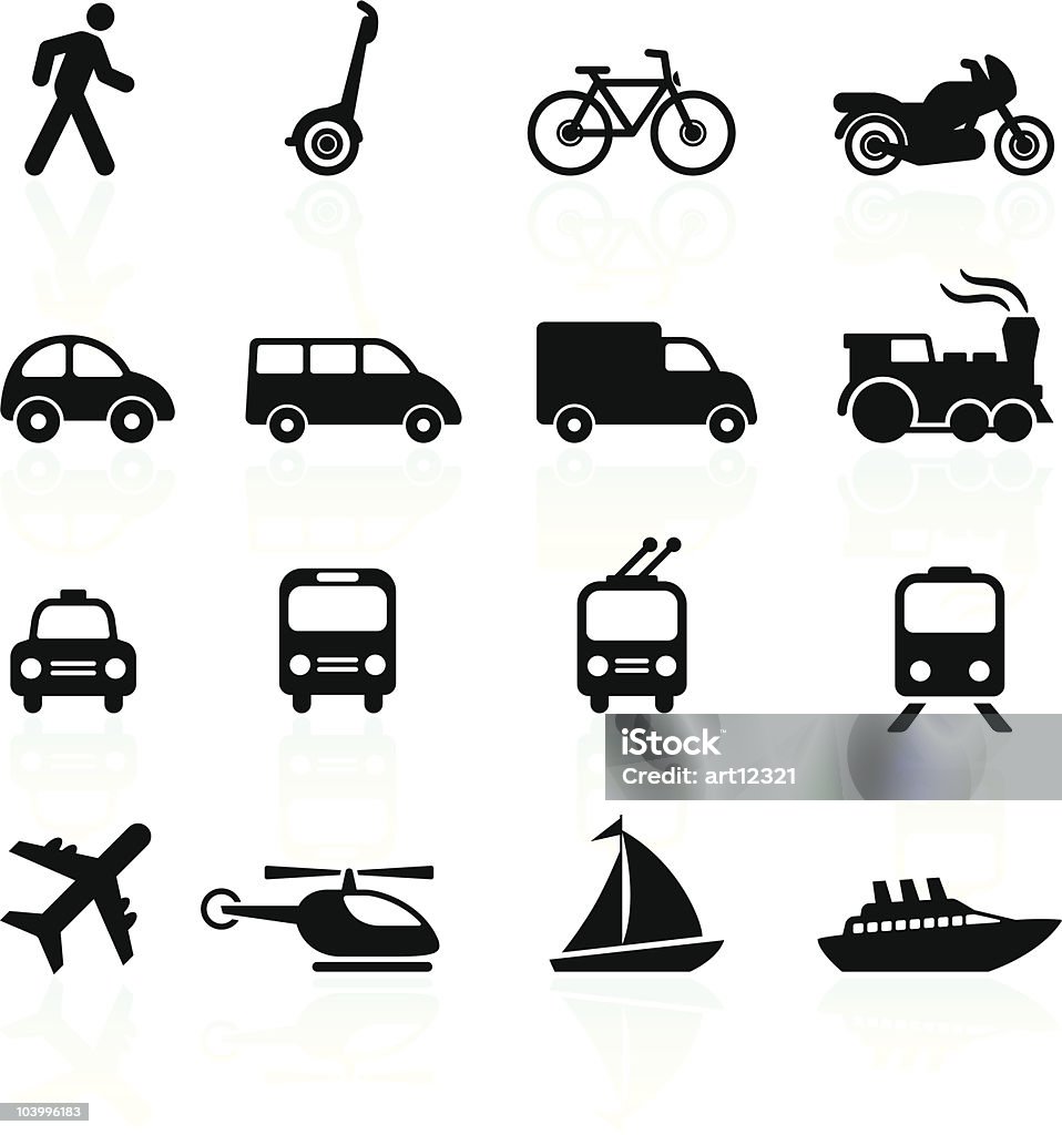 Transport ikony, elementy projektowe - Grafika wektorowa royalty-free (Ikona)