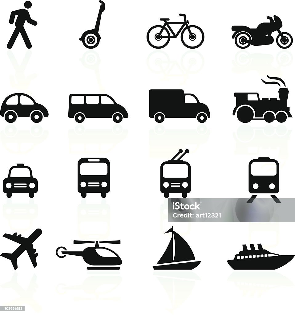 Transportation icons design elements http://www.bannerimage.com/istock/a_bw.gif Icon Symbol stock vector