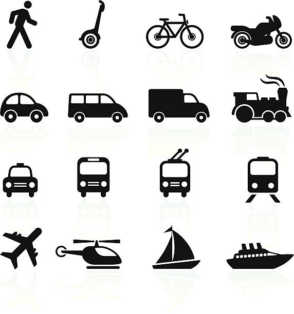 Transportation icons design elements http://www.bannerimage.com/istock/a_bw.gif public transportation stock illustrations