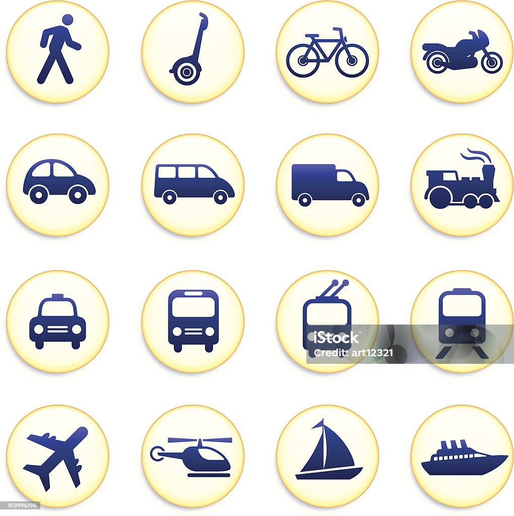 Transporte ícones e elementos de design conjunto de botão - Royalty-free Adulto arte vetorial