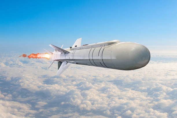 istock Rocket launch with fire clouds, large rocket with fire and engines flying in the sky aimed at the target. 1039963284