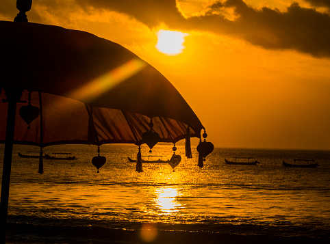 sunset at Kuta beach in Bali, Indonesia