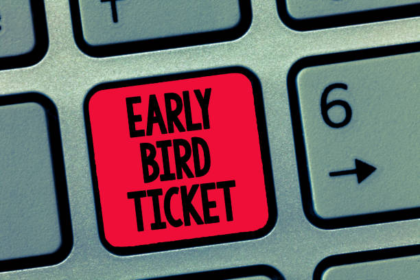 istock Conceptual hand writing showing Early Bird Ticket. Business photo text Buying a ticket before it go out for sale in regular price 1039970310