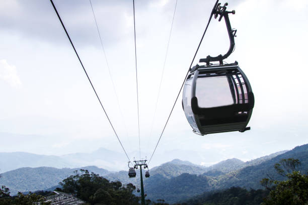 istock Cable car view on mountain landscape at danang in vietnam 1039971348