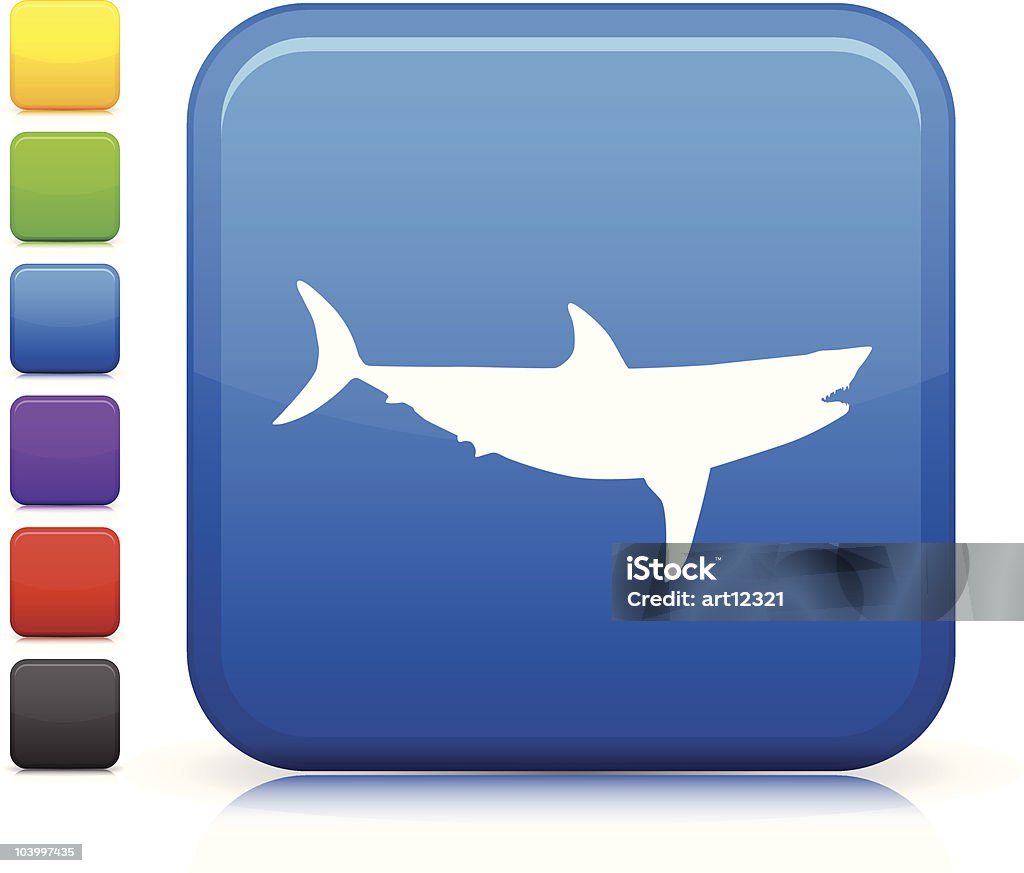 Tubarão square ícone - Vetor de Afiado royalty-free
