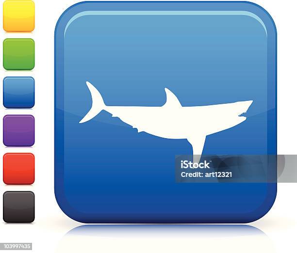 Vetores de Tubarão Square Ícone e mais imagens de Afiado - Afiado, Amarelo, Azul