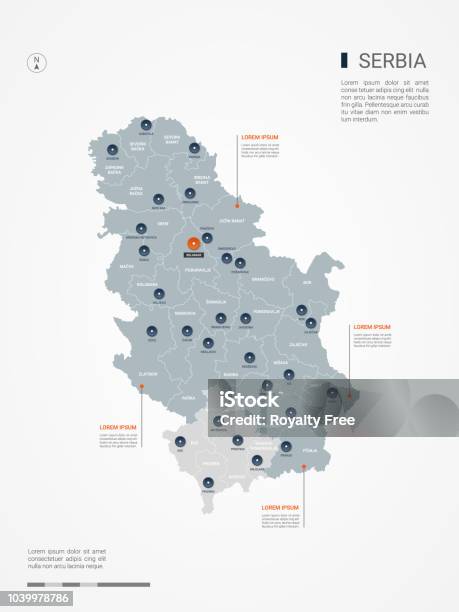 Illustration Vectorielle De Serbie Infographie Carte Vecteurs libres de droits et plus d'images vectorielles de Serbie