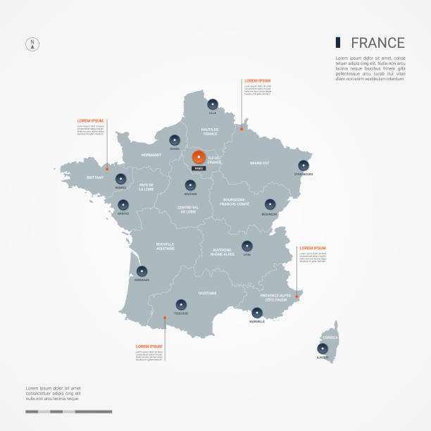 フランス インフォ グラフィック マップのベクトル図です。 - symbol infographic circle vector点のイラスト素材／クリップアート素材／マンガ素材／アイコン素材