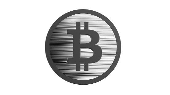 3D illustration of Cryptocurrency Bitcoin concept on a white background
