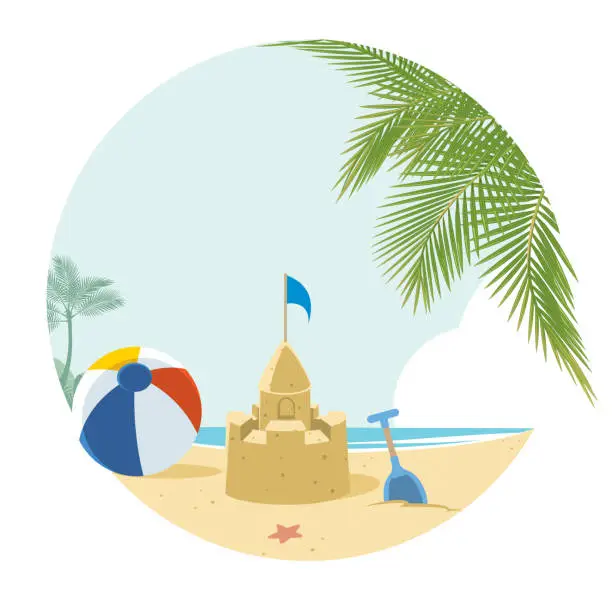 Vector illustration of tropical beach