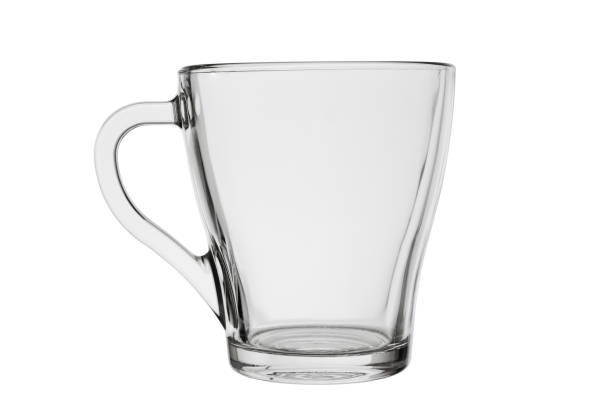 istock empty glass cup with the handle for tea of coffee or other hot drinks isolated on a white background 1039984444