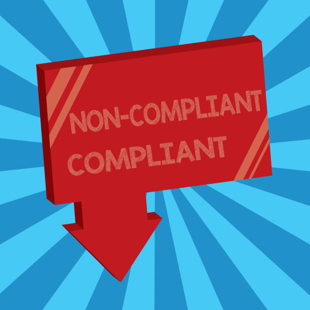 istock Writing note showing Non Compliant Compliant. Business photo showcasing Resistant to the Rule in Accordance to Law 1039984468