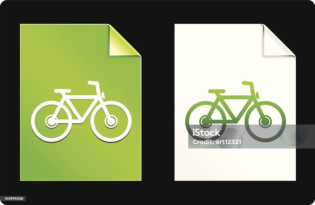 Bicicleta ambiente elementos de diseño del icono verde - arte vectorial de Transporte libre de derechos