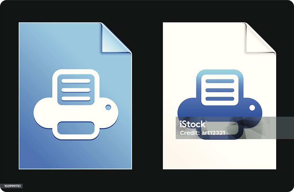 Printer Computer Blue Computer Printer Blue Design Elements Stock Illustration - Download ...