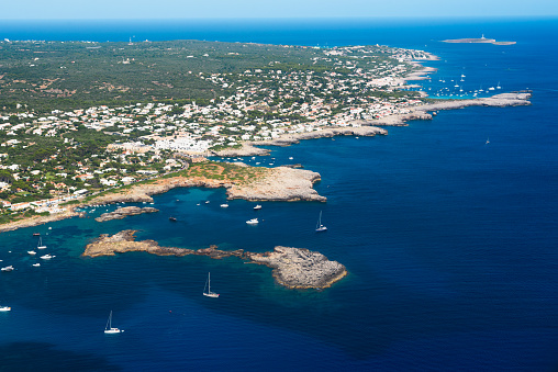 Aerial view over Menorca, Balearic Islands, Spain