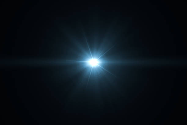 istock Lens Flare, Blue Lights, Abstract Black Background 1040006002