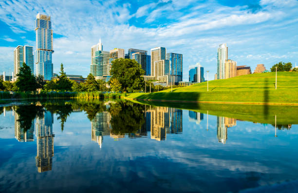 istock Austin Texas Mirrored Reflection Perfect Skyline Cityscape Afternoon Sunshine 2018 1040011262