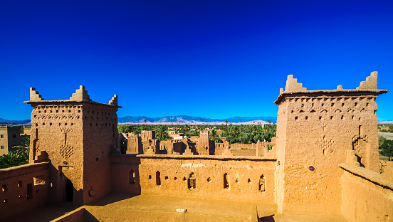 View on Kasbah Amridil in the oasis of Skoura in Morocco