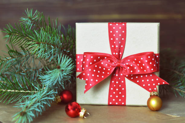 istock Christmas gift with red ribbon 1040017822
