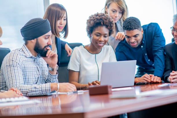 istock Business people in a discussion 1040024152