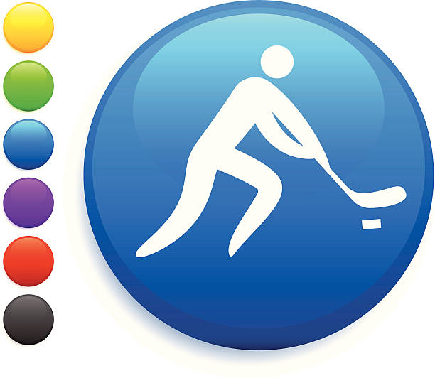 хоккей синий значок на - ice hockey hockey stick field hockey roller hockey stock illustrations