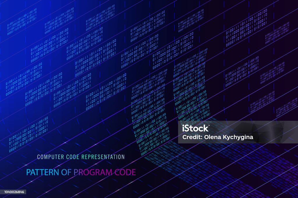 Abstract Big Data Background Blue Glowing Data Flow As Binary Numbers ...