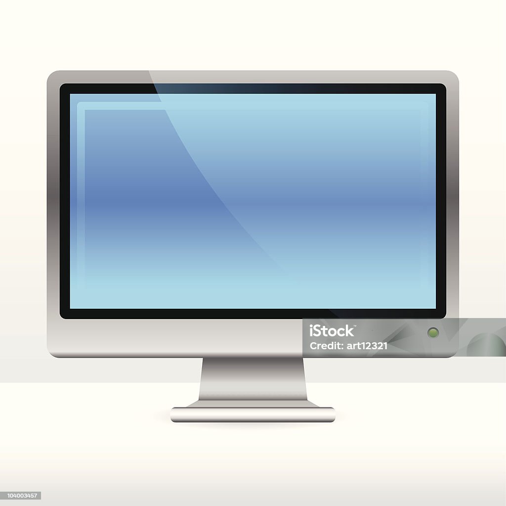 monitor de computador em branco - Vetor de Azul royalty-free