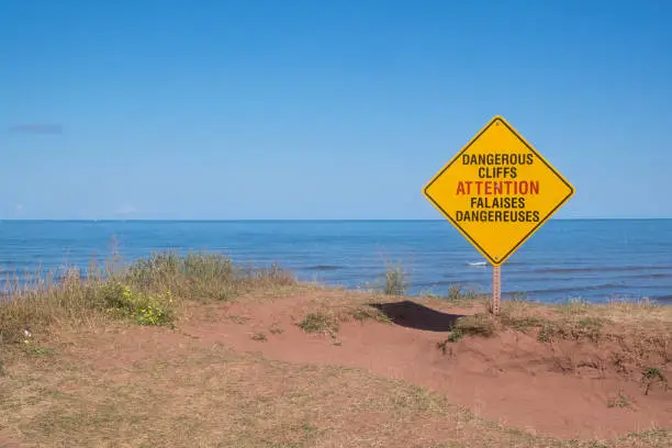 Photo of Dangerous Cliff Warning Sign